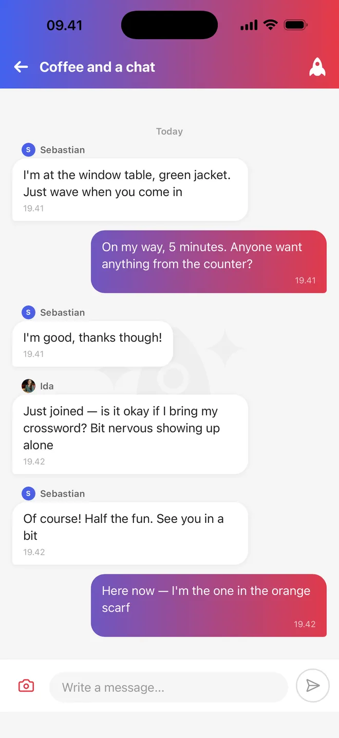 Gruppechatten for aktiviteten